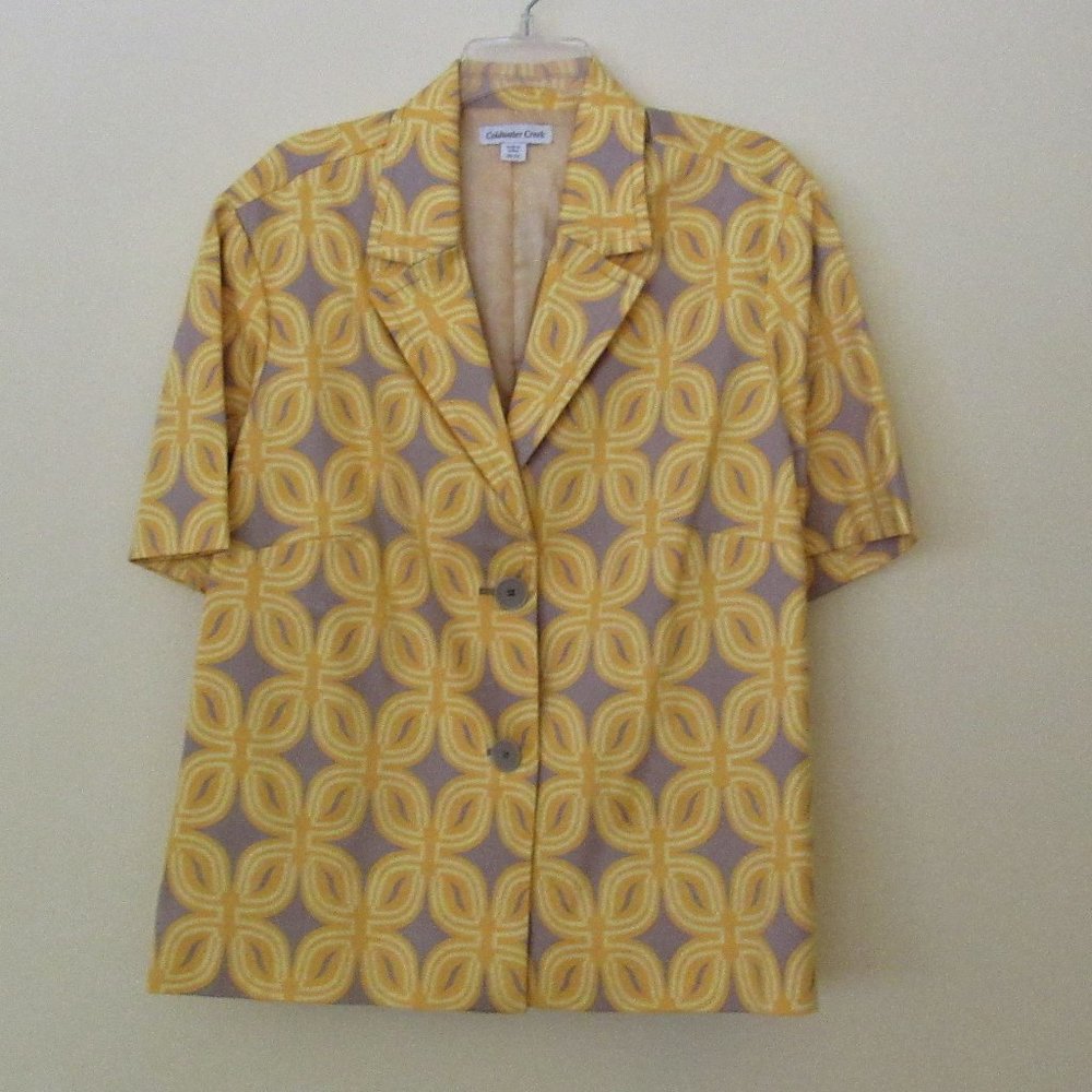 COLDWATER CREEK Yellow Blazer Jacket Size 20 / 22